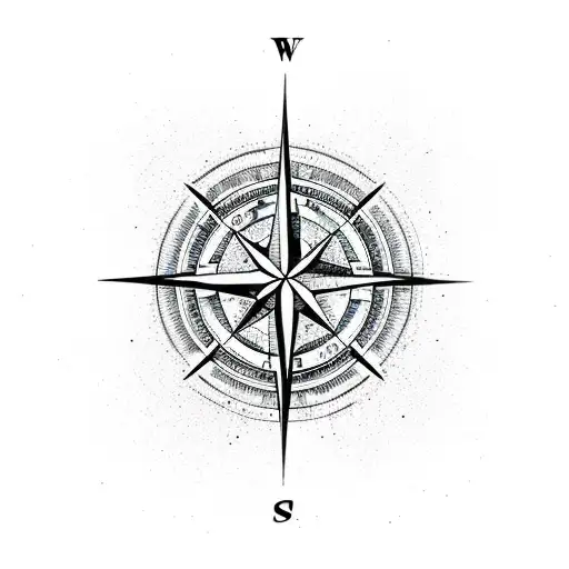 A Compass Rose With A Trail Winding Through It