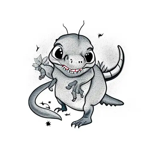 Baby Trex Trying To Catch A Bug