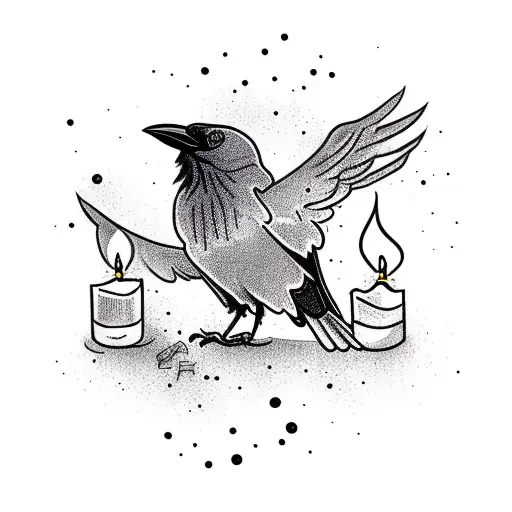 Crow With Candle