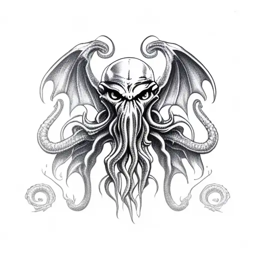 Cthulhu Skull With Wings
