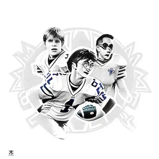 A New-school Design Featuring Harry Potter Characters Playing Football For The Dallas Cowboys