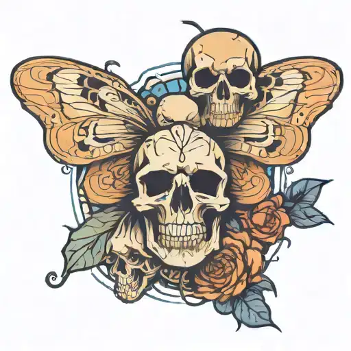 Moth And Died And Souls And Skull