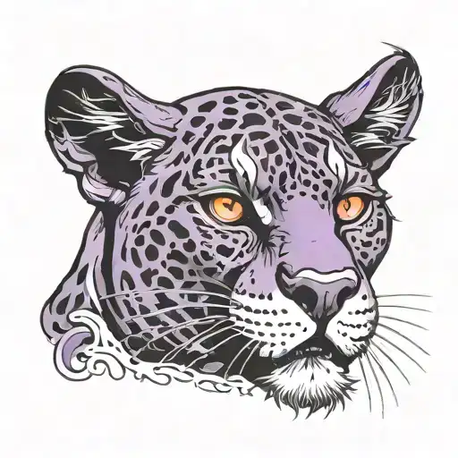 Black Jaguar With Purple Eyes Looking Dangerous Under It Wolf Wo Is Dead