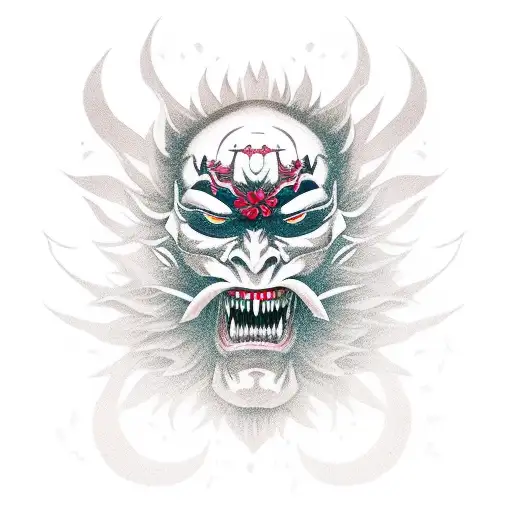 Tanjiro Mask Demon Slayer With Flowers