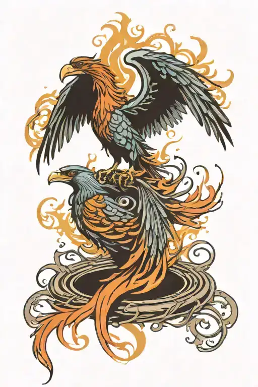 The Phoenix Sits On The Nest Transforming