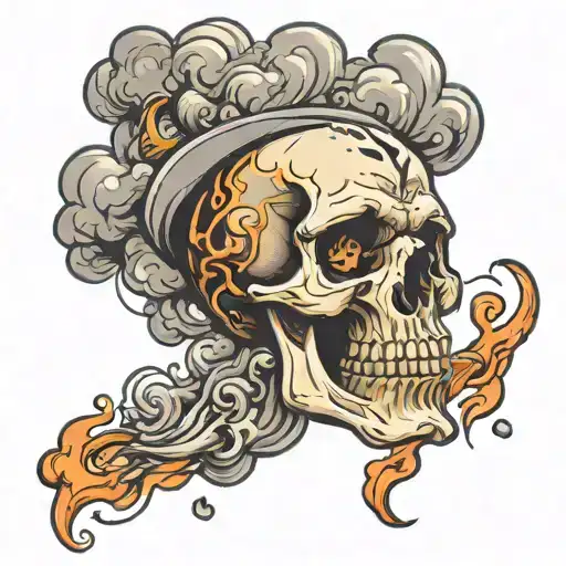 Skull And Smoke Rising