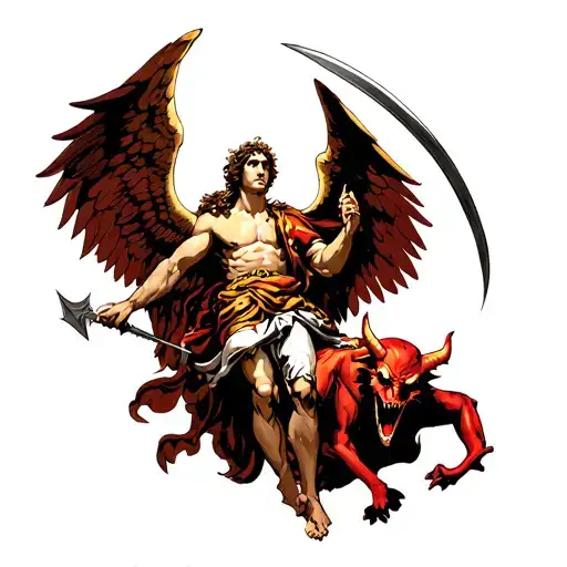 Michael The Archangel Slaying The Devil