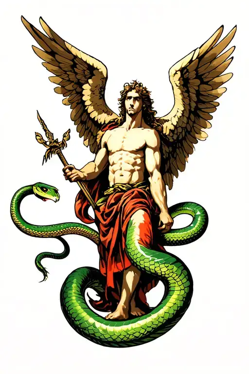 Michael The Archangel Slaying A Snake