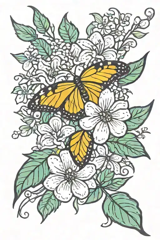 Vine And Small Flowers Wrapped