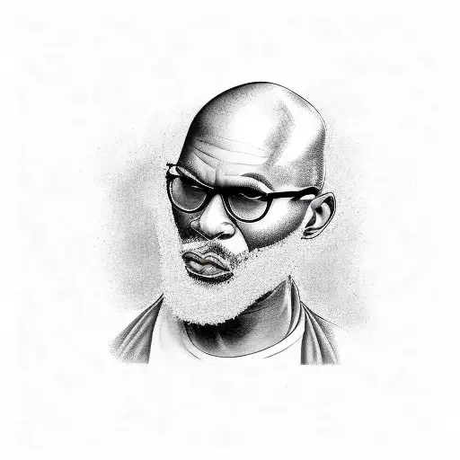 Black Bald Man With Grey Bread In Corvette