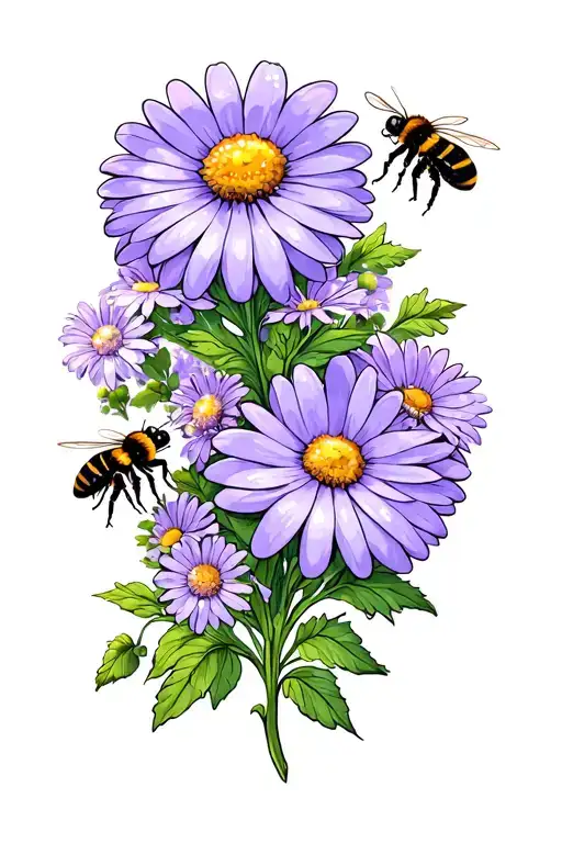 A Wraparound The Knee Lilac Flower And Daisy Flowers With Sparkly Bees Doing Human Things