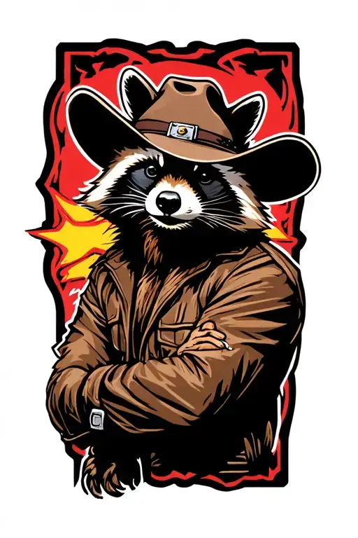 Racoon Cowboy Gunslinger