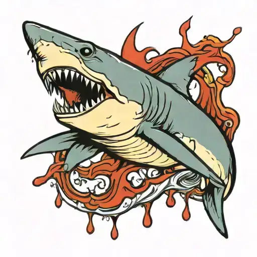 Shark And Blood Dripping