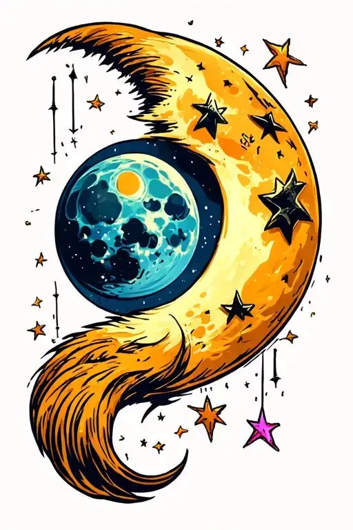 2 Direction Arrlw With A Moon