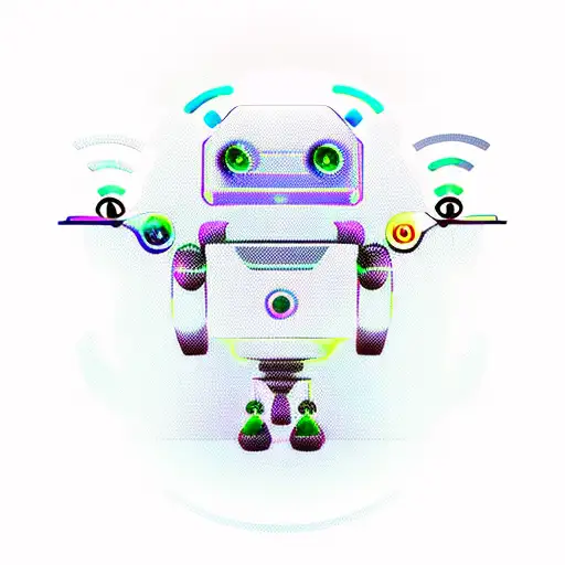 A Futuristic Robot Holding A Wifi Signal Symbol With Game Controllers In Its Hands