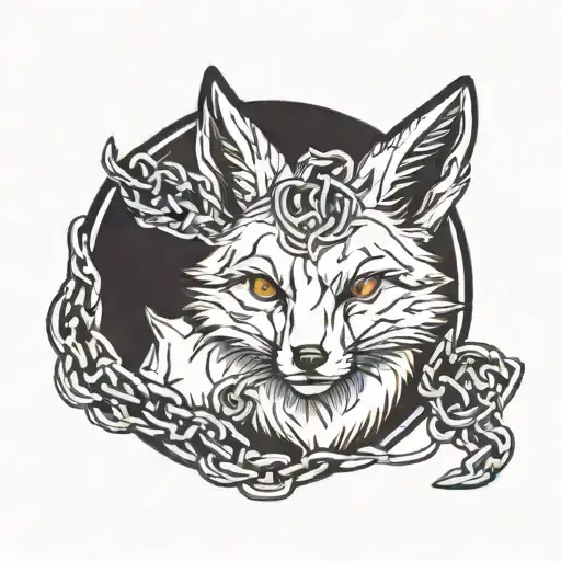 A Tattoo Design Of A Fox Breaking Free From Chains To Symbolize Defiance And Mental Health Awareness