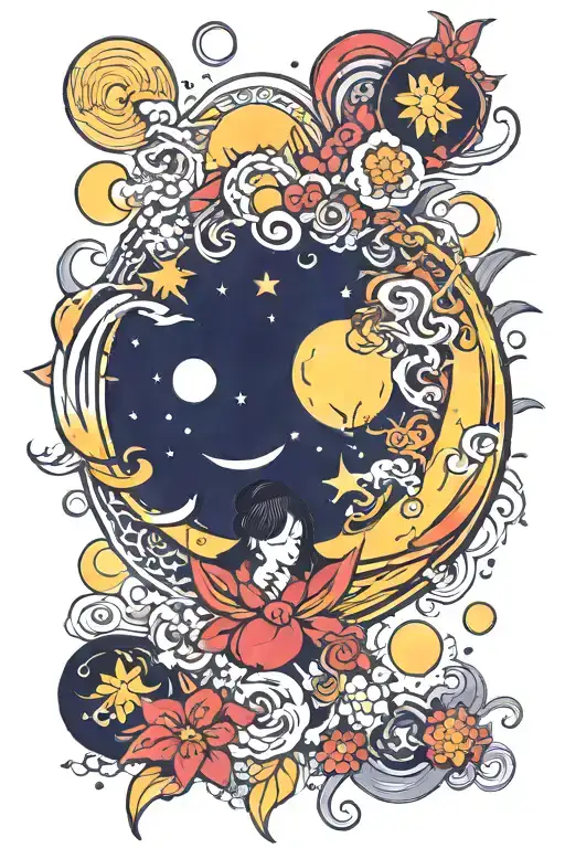 Higanbana And Moon Surrounded