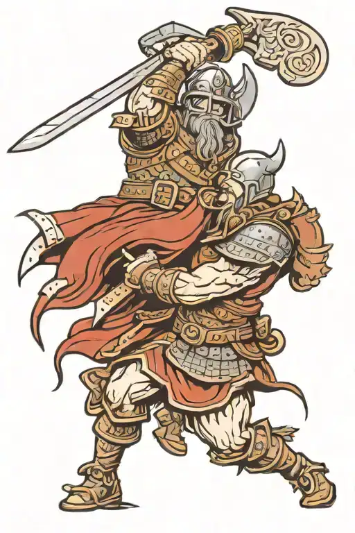 Viking Fighting Roman Soldier