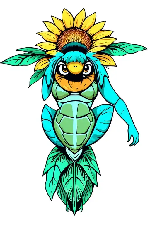 Bumblebee Sunflower Turtle Totem Pole Dancer