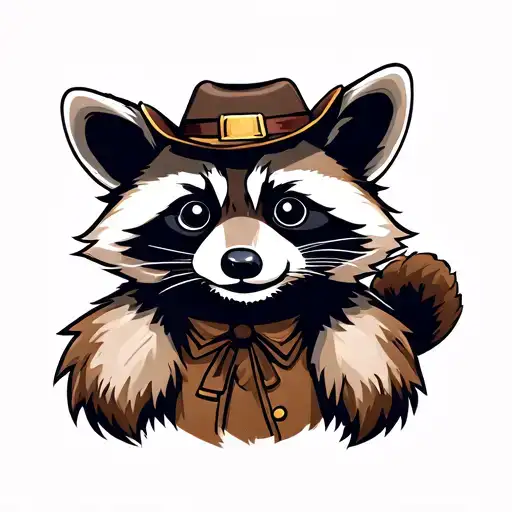 Raccoon Dressed Like A Cowboy