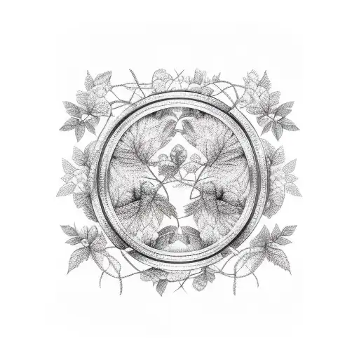 Blackberry Vines Wrapping Around An Hourglass