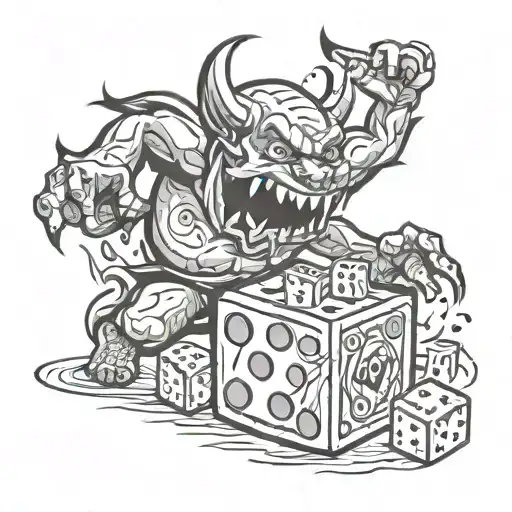 Devil Throwing Dice