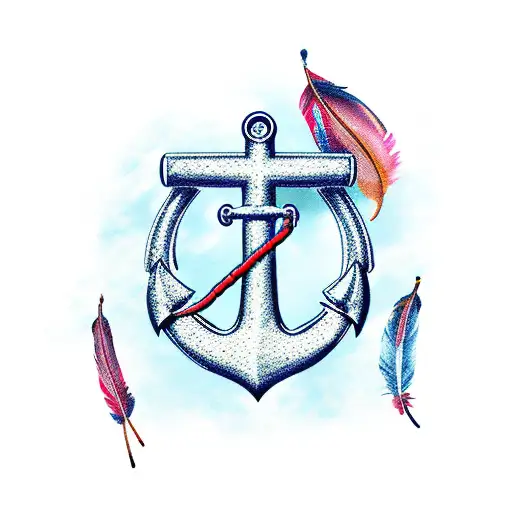 Anchor With Cardinal Feather
