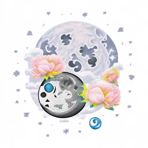 Sun And Moon With Peonies
