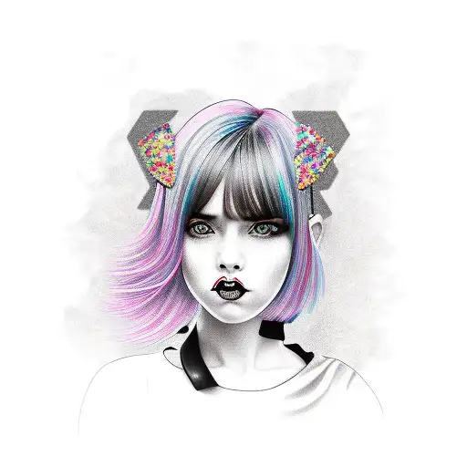 Girl With Bangs And Short Black Hair