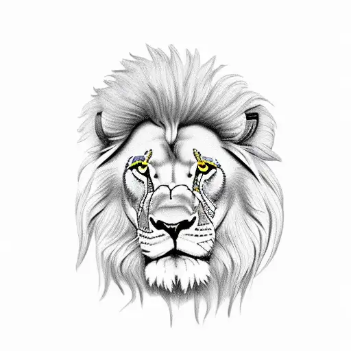 Golden Lion With Brown Eyes