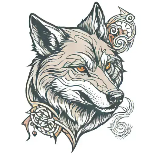 Wolf And Blood Red Sand