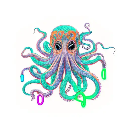 Octopus Lady With Neon Tentacles
