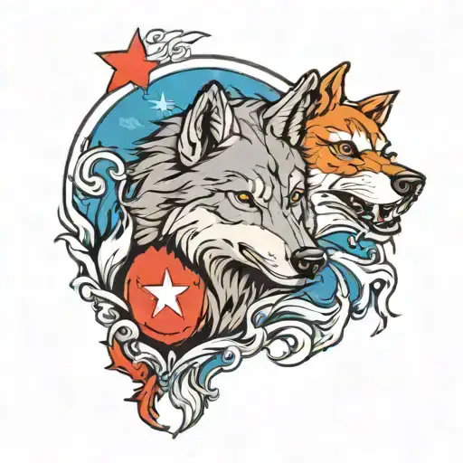 Wolf And Turkish Flag