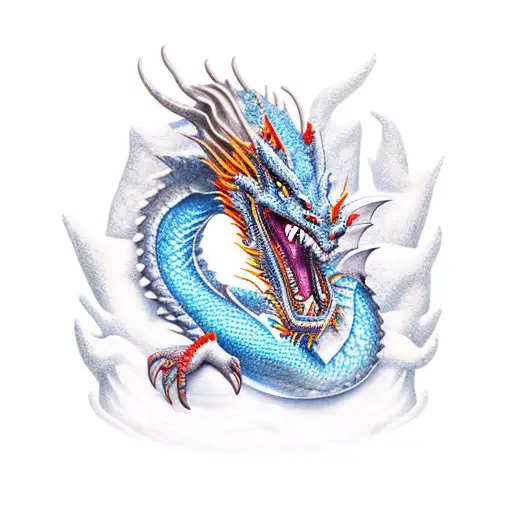 Dragon In Snow Forest