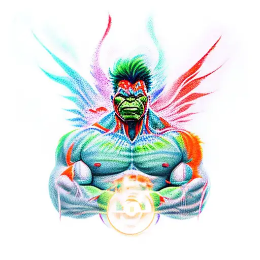 Combine The Incredible Hulk And The Phoenix Bird In A Powerful And Dynamic Design