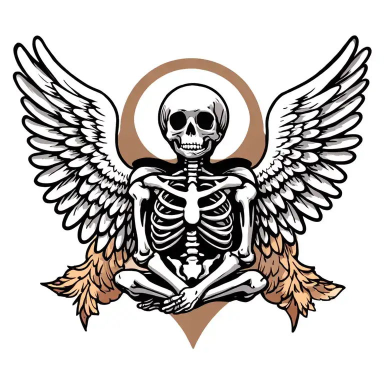 Skeleton Angel Wings Coffee Bean