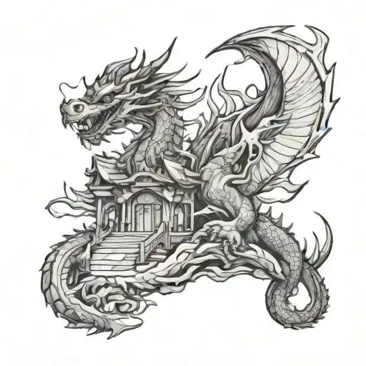 Alone And Landscape Temple Dragon