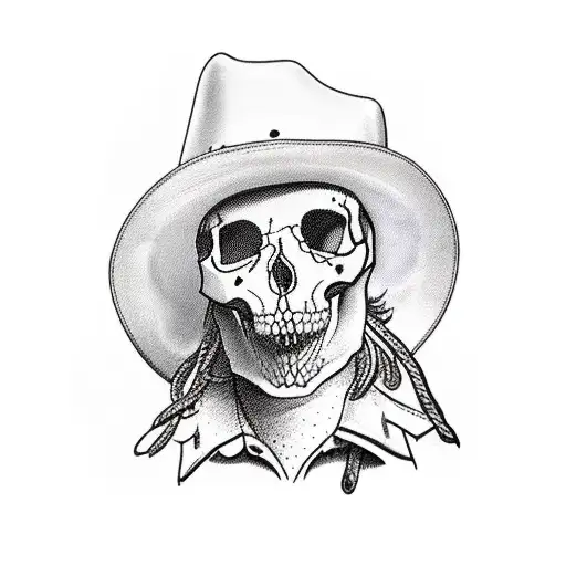 Country And Western Cow Skull Hat And Boots