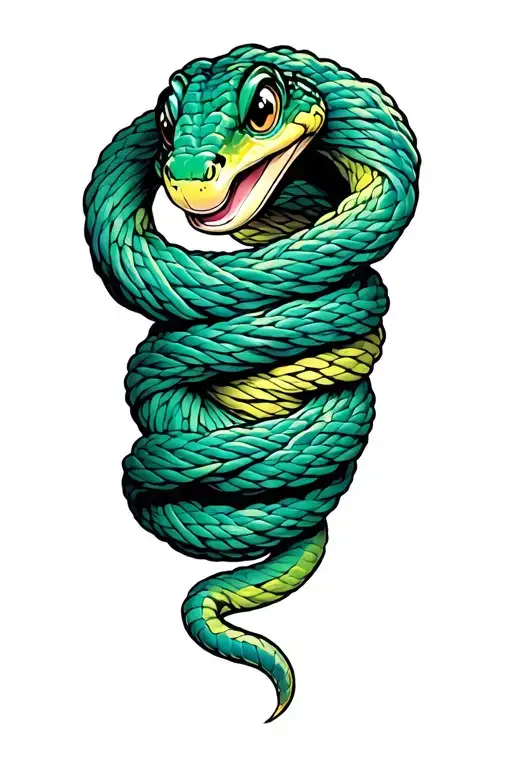 A Cute Snake Weaving In And Out Of A Hank Of Yarn
