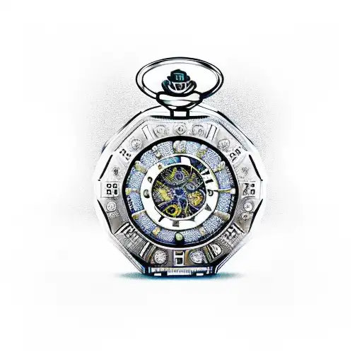 An Intricate Pocket Watch With Gears Made Of Dice