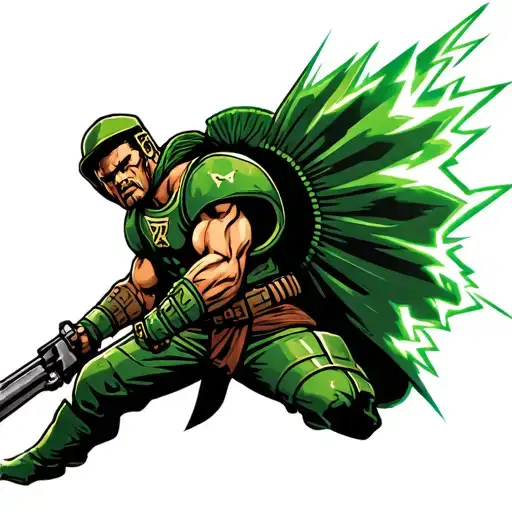 Spartan Soldier In Lightning