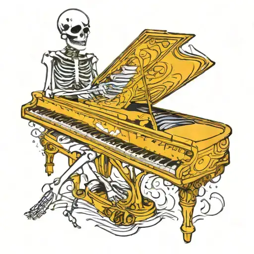 Skeleton Playing Piano