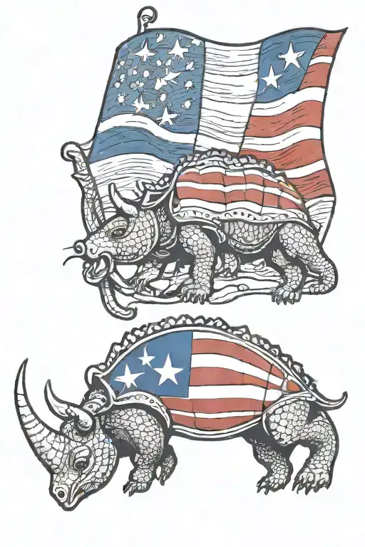 Texas Flag And Armadillo