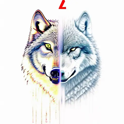 A Fierce Wolf And A Mighty Bull Locked In Combat