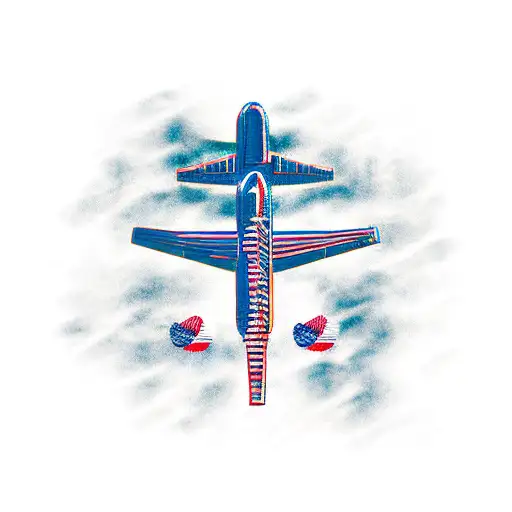 Navy Airplane American Flag Feminine