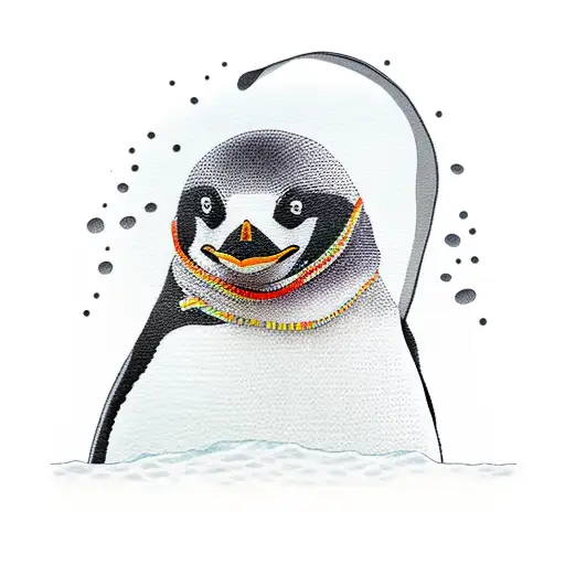 Penguin On A Snowboard