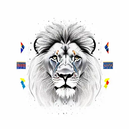 Lion With Cz And Ita Flag