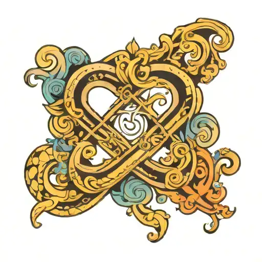 Infinite Symbol Merged And Combined With A F Letter