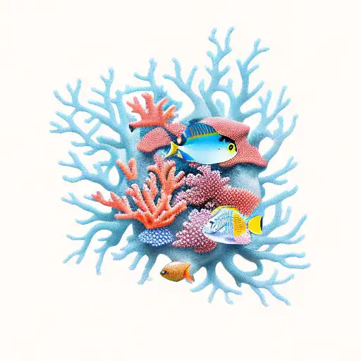 Coral Reef With Animals In The Ocean