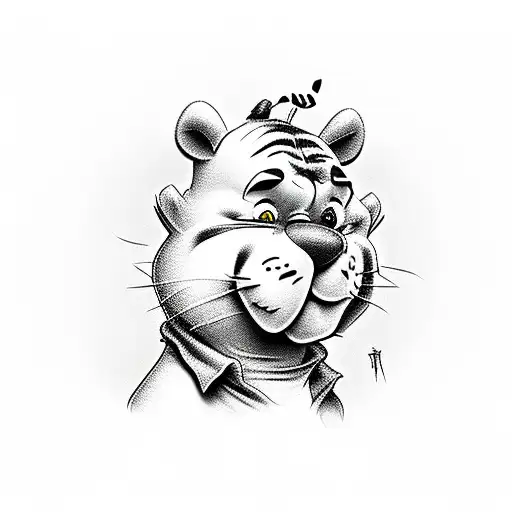 Winnie The Pooh's Tigger But In A Fun Evil Dark Design